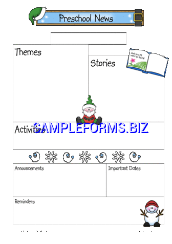December Preschool Newsletter Template pdf free